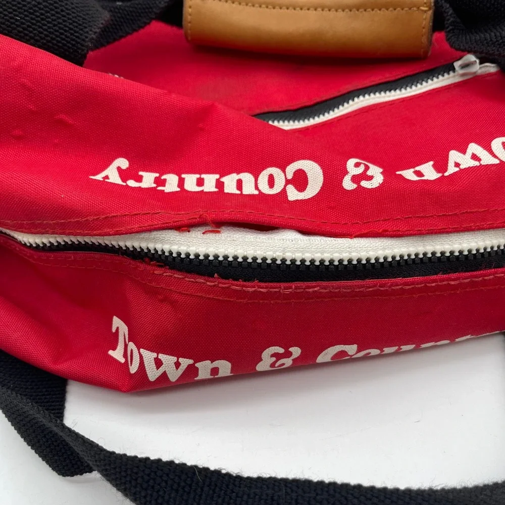 Vintage‎ 80s Town & Country Surf Designs Red Duffel Bag Pearl City Hawaii